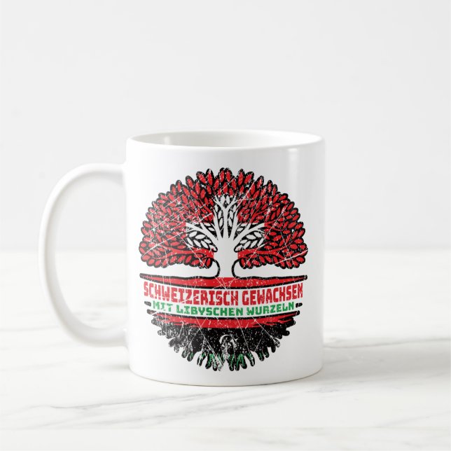Taza De Café Libyen Libysch Schweizer Schweiz Baum Wurzel (Izquierda)