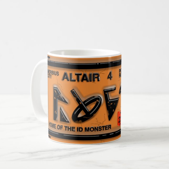 Taza De Café LICENCIA DE AUTO PROHIBIDA, Altair 4 (Anverso izquierdo)