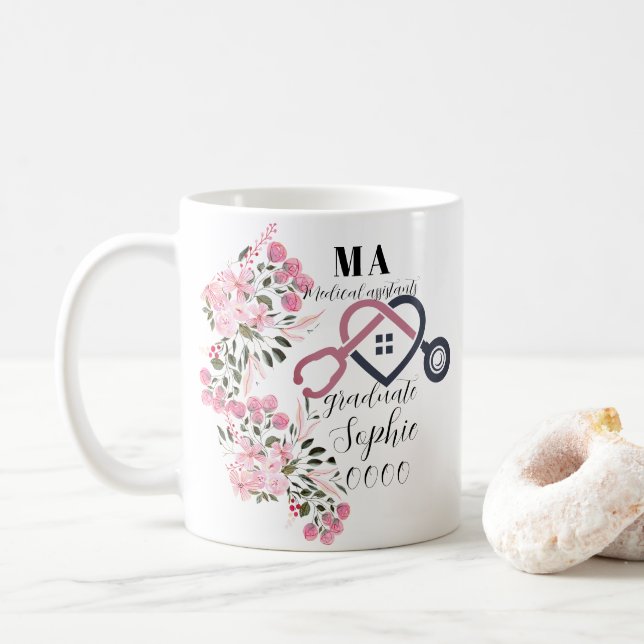 Taza De Café Licenciado en medicina personalizada (Con donut)