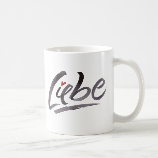 Taza De Café Liebe Love Hertz Alemania Brussel Lettering (Derecha)