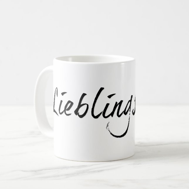 Taza De Café Lieblingspapa - schwarzer Schriftzug 00001 (Anverso izquierdo)