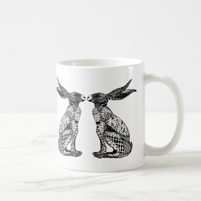 Taza De Café Liebres que se sientan (Derecha)