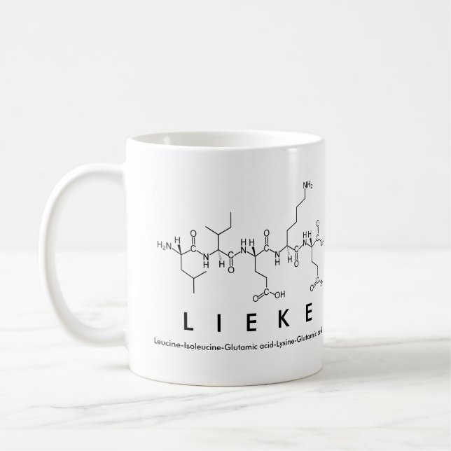 Taza De Café Lieke peptide name mug (Izquierda)