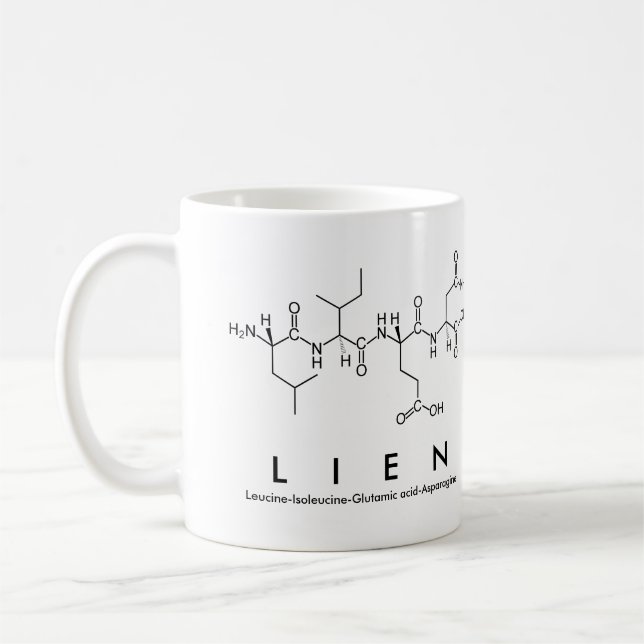 Taza De Café Lien peptide nombre mug (Izquierda)