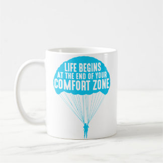 Taza De Café Life Begins At The End Of Your Comfort Zone Funny 