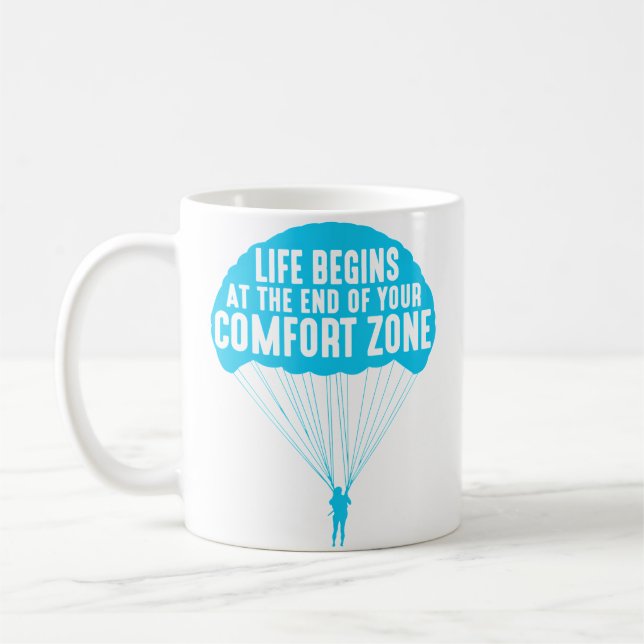 Taza De Café Life Begins At The End Of Your Comfort Zone Funny  (Izquierda)