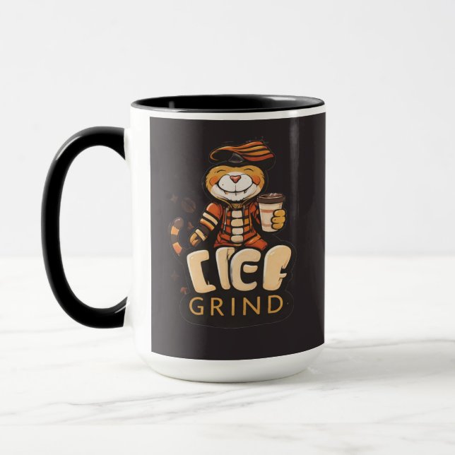 Taza de café Life Grind Coffee Cute Tiger (Izquierda)