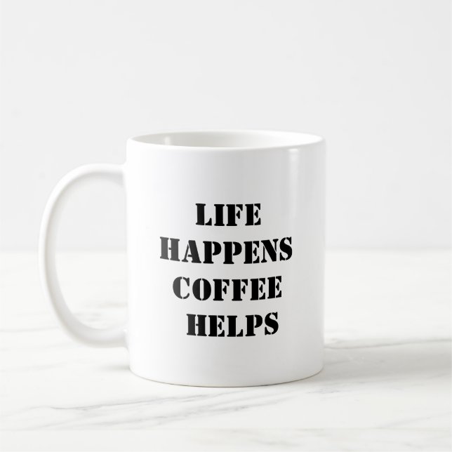 Taza De Café Life Happens Coffee Helicópteros - Motivational Co (Izquierda)