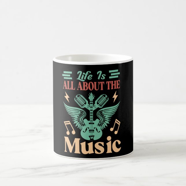 Taza De Café Life Is All About Music Coffee Mug (Centro)