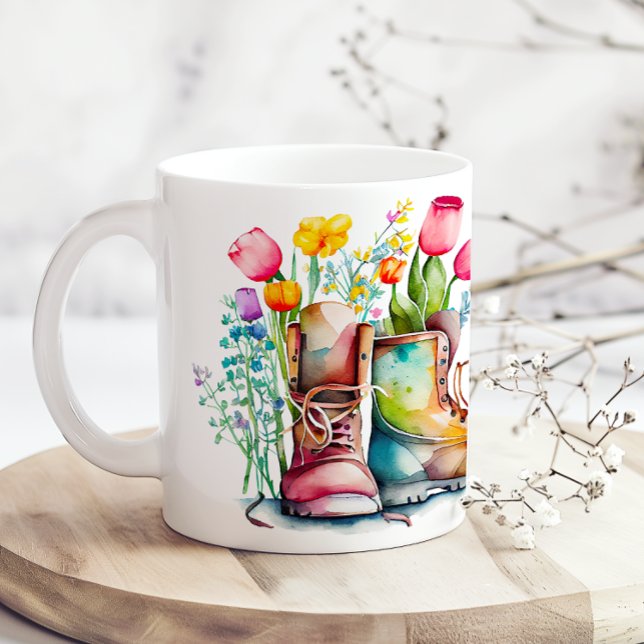 Taza De Café Life Is Better In The Garden Floral Boots (Subido por el creador)