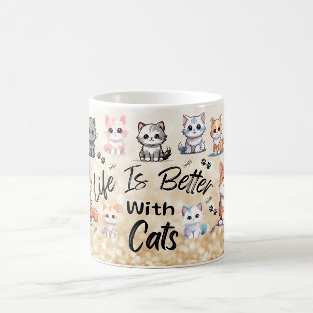Taza De Café Life is better with cats (Centro)