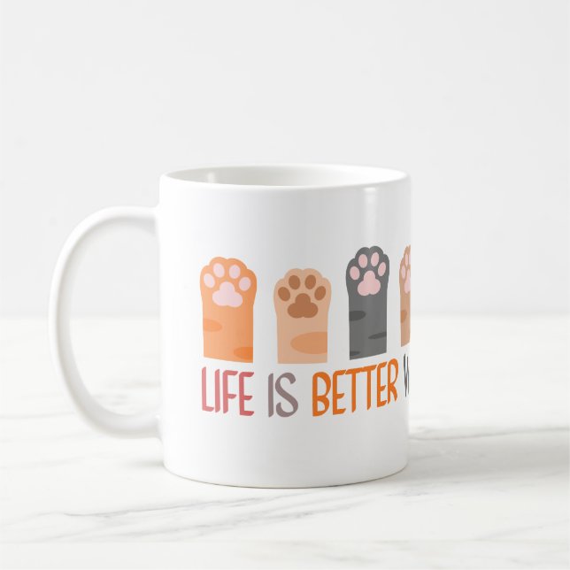 Taza De Café Life is Better with Paws (Izquierda)