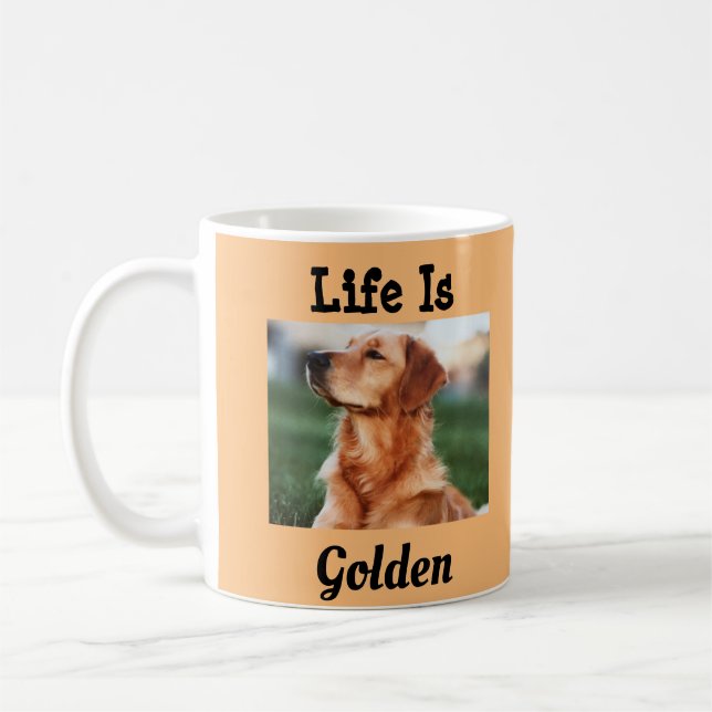 Taza De Café Life Is Golden Champion Golden Retriever (Izquierda)