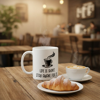Taza De Café Life Is Short Stay Awake For It Funny Coffee Lover