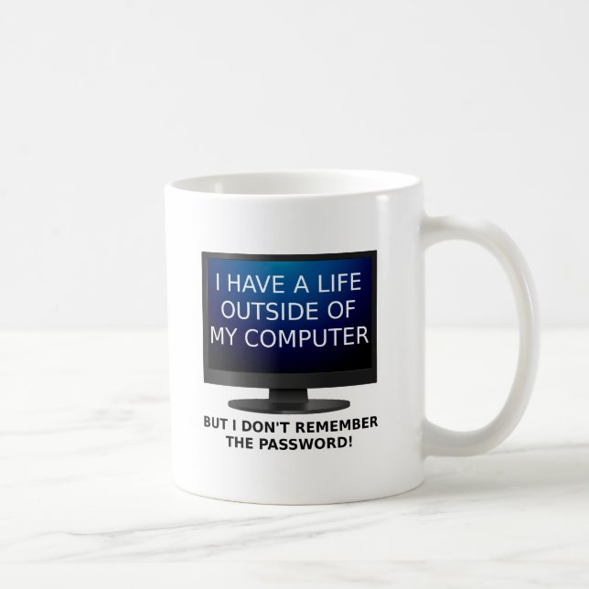 Taza De Café Life Password Funny Mug (Derecha)