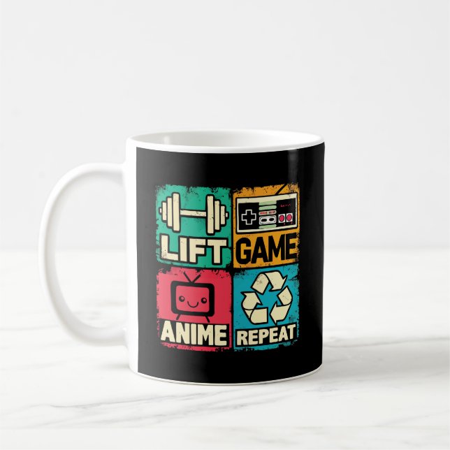Taza De Café Lift, Game, Anime, Repetir (Izquierda)