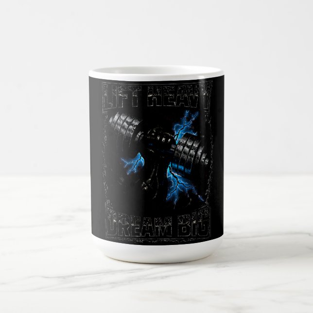 Taza De Café Lift Heavy Dream Big – Powerlifting Vision (Centro)