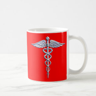 Taza De Café Liga de Símbolos Médicos Caduceos de Estilo Platea