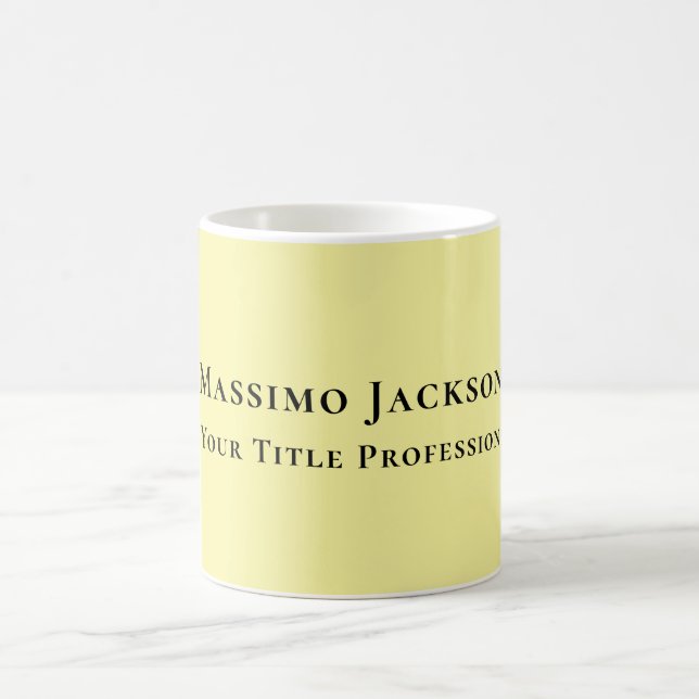 Taza De Café Light Yellow Plain Elegant Professional Modern (Centro)