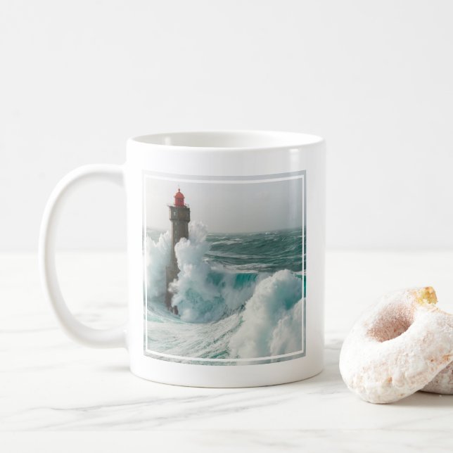 Taza De Café Lighthouses | Jument Lighthouse Ouessant France (Con donut)