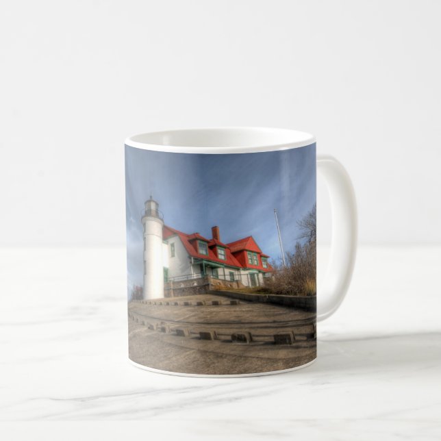 Taza De Café Lighthouses | Point Betsie Lake Michigan (Anverso derecho)