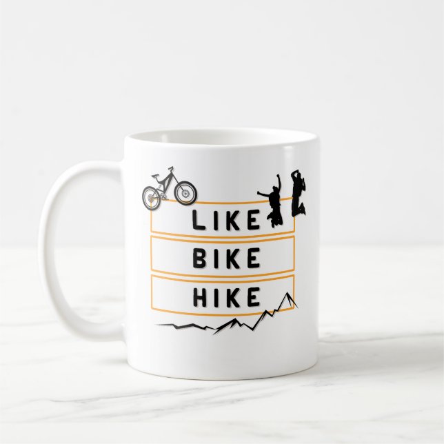Taza De Café Like Bike Hike Berge Wandern (Izquierda)