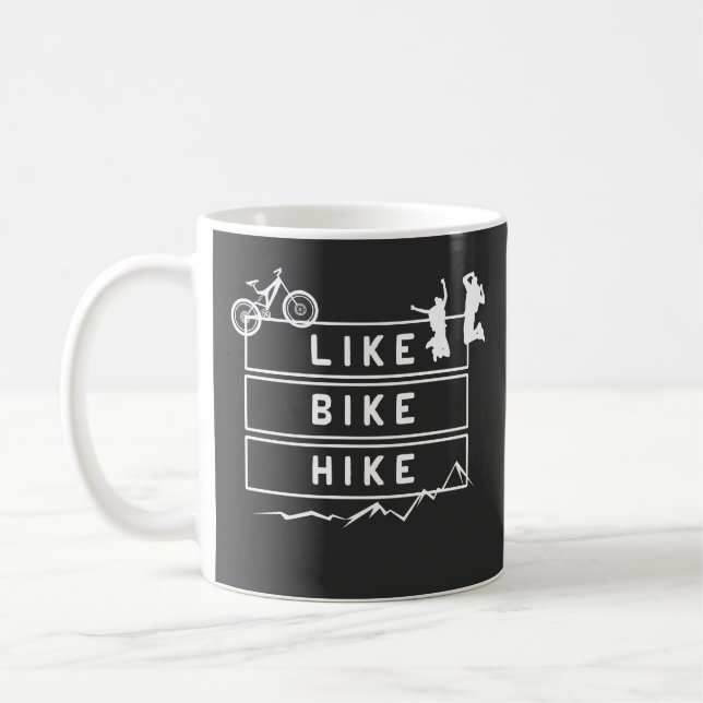 Taza De Café Like Bike Hike Berge Wandern (Izquierda)