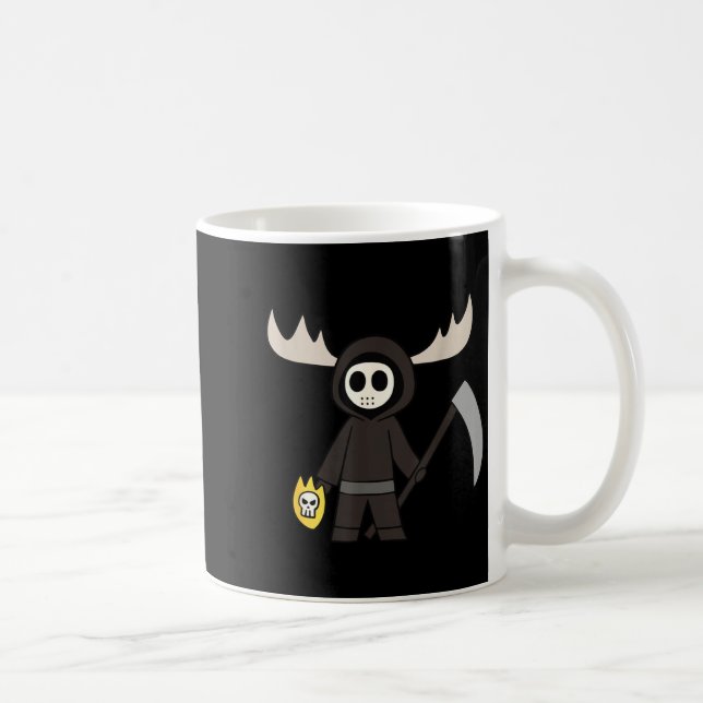 Taza De Café Lil Doom Moose - Funny Reaper Cartoon  (Derecha)