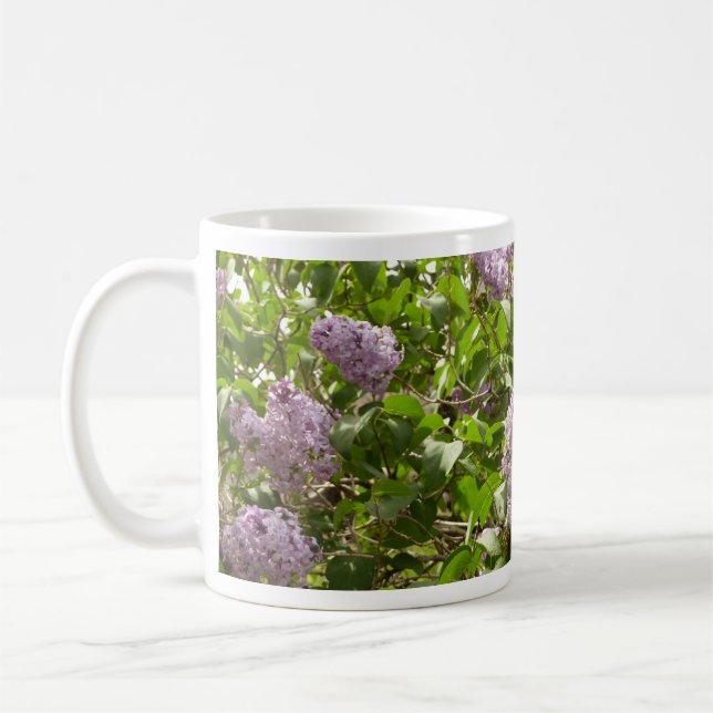 Taza De Café Lilac Bush hermosas flores de primavera morada (Izquierda)
