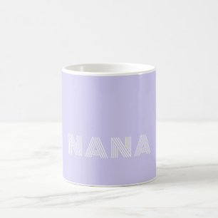 Taza De Café Lilac Lavender & White Fun Font Name Personalizado
