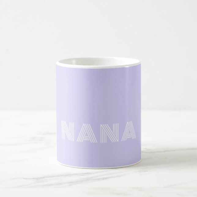 Taza De Café Lilac Lavender & White Fun Font Name Personalizado (Centro)