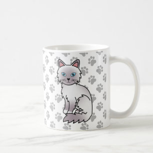 Taza De Café Lilac Point Birman / Ragdoll Cute Cat & Paws