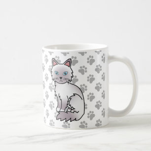 Taza De Café Lilac Point Birman / Ragdoll Gato y Patas Lindas