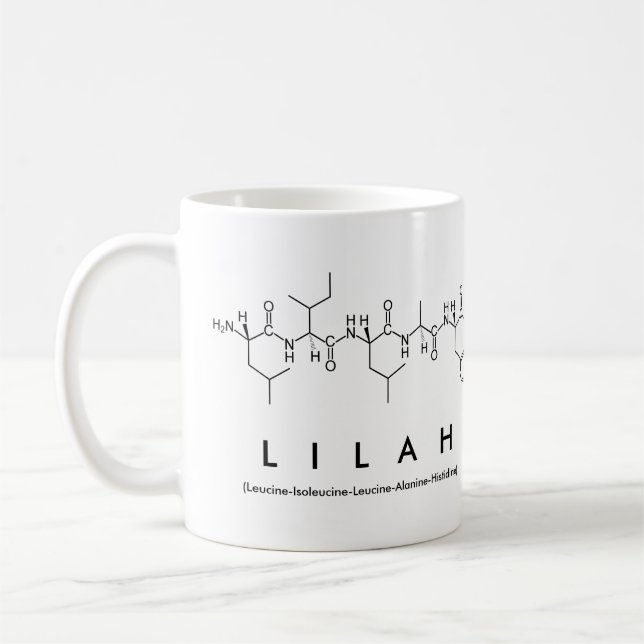 Taza De Café Lilah peptide nombre mug (Izquierda)