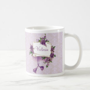 Taza De Café Lilas del vintage personalizadas