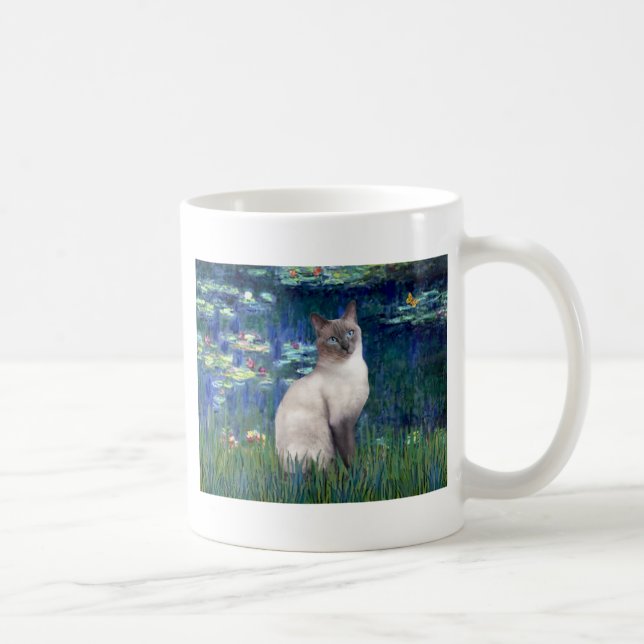 Taza De Café Lilies 5 - gato Siamés de Blue Point (Derecha)