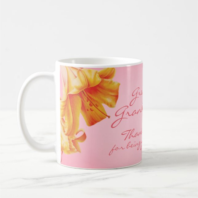 Taza De Café Lilies arte arte grandioso abuela pandilla rosa (Izquierda)