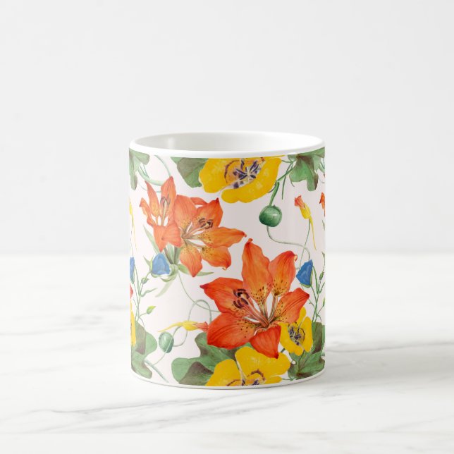 Taza De Café Lilis asiáticos tulipanea patrón de glorias matuti (Centro)