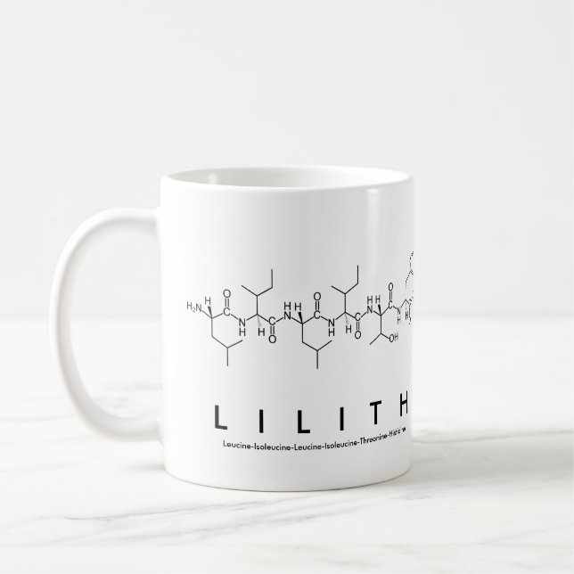 Taza De Café Lilith peptide name mug (Izquierda)