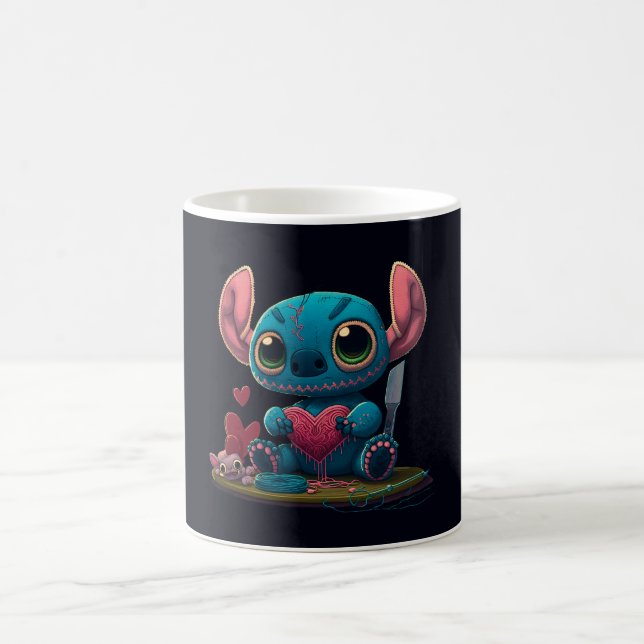 Taza De Café Lilo y Stitch Valentine Hearts Graphic Mug (Centro)