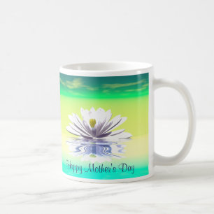 Taza De Café Lily de Agua Blanca del Día de la Madre