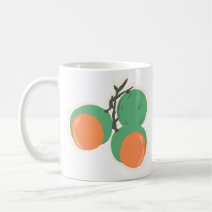 Taza De Café Limas españolas de quenepas Fruta Dibujada a mano