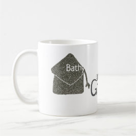 Taza De Café Límite de graduación plateado purpurina añadir nom