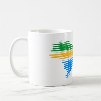 Taza De Café Límite de mapa de Brasil con colores de bandera br