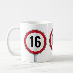Taza De Café Límite de velocidad cumpleaños 16