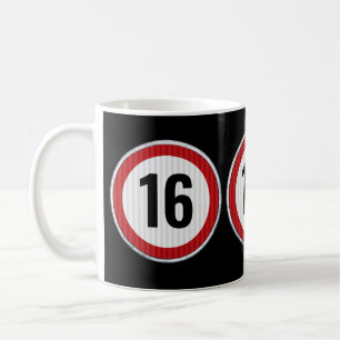 Taza De Café Límite de velocidad en el cumpleaños 16