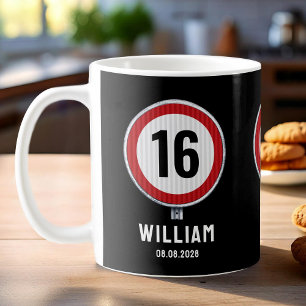 Taza De Café Límite de velocidad en el cumpleaños 16
