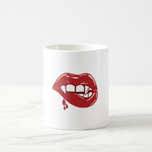 Taza De Café Límites rojos de vampiros goteando gotas de sangre
