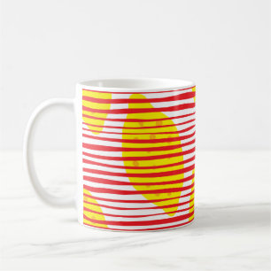 Taza De Café Limón abstracto con patrón de hojas sin soldadura.