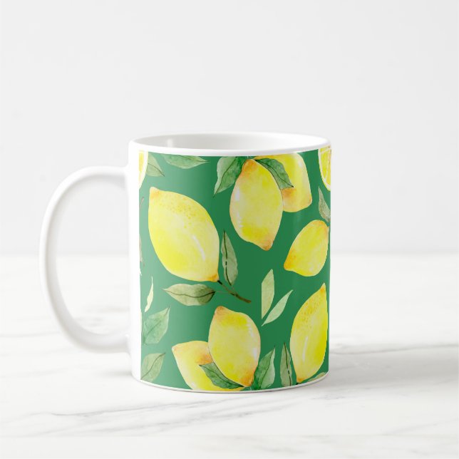 Taza De Café limón, acuarela, fondo, fruta, wallpape (Izquierda)